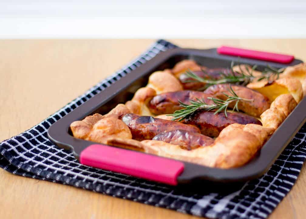 Toad in the Hole Sausage Yorkshire Pudding BritishKitchenMason