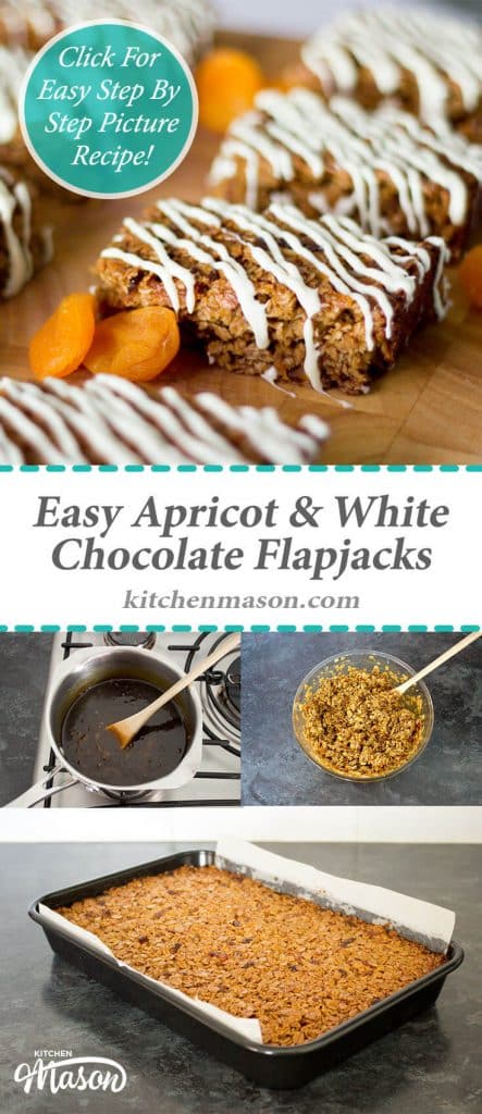 Easy Apricot & White Chocolate Flapjacks | Traybake | Bars