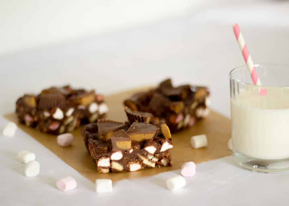 Reese's Peanut Butter Cup Rocky Road | No Bake | Chocolate