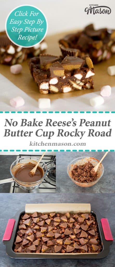 Reese's Peanut Butter Cup Rocky Road | No Bake | Chocolate
