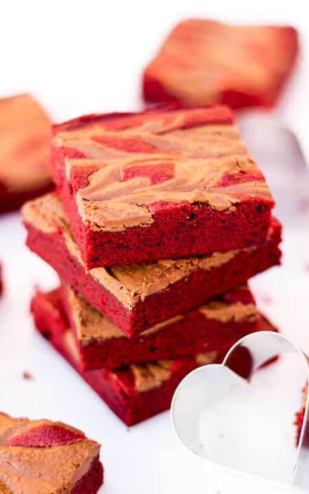 Red Velvet Chocolate Swirl Brownies | Valentines Day | One Bowl | Easy