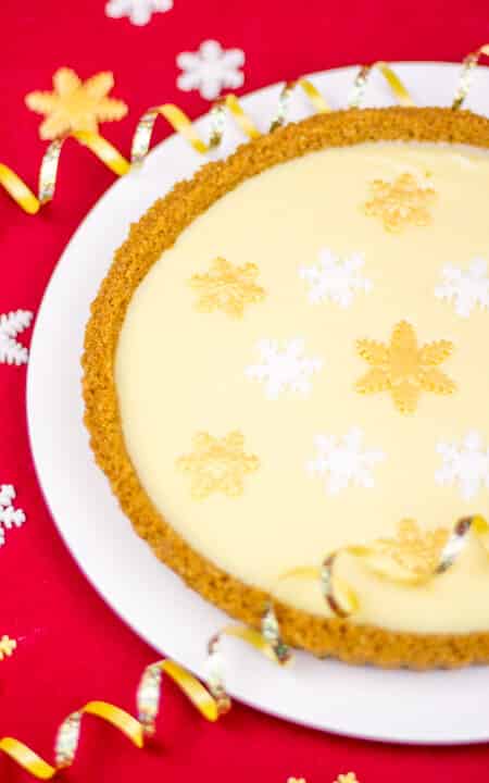 Christmas Tart | No Bake | 4 Ingredient | White Chocolate | Ginger | Easy