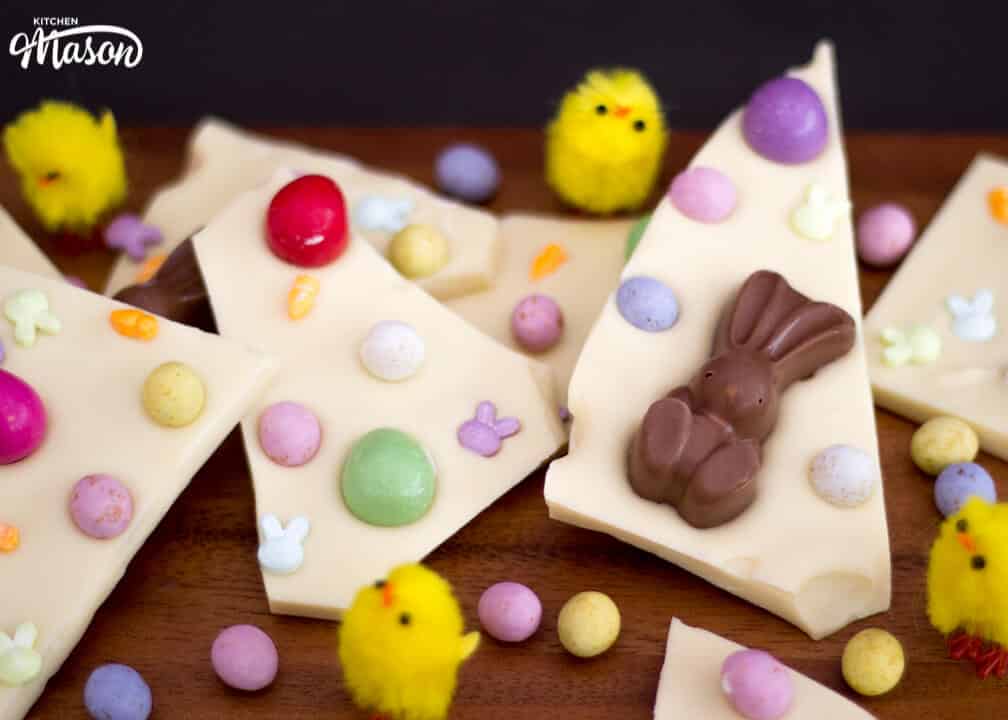 White Chocolate Easter Bark | No Bake | Easy | Eggs | Malteser Bunnies