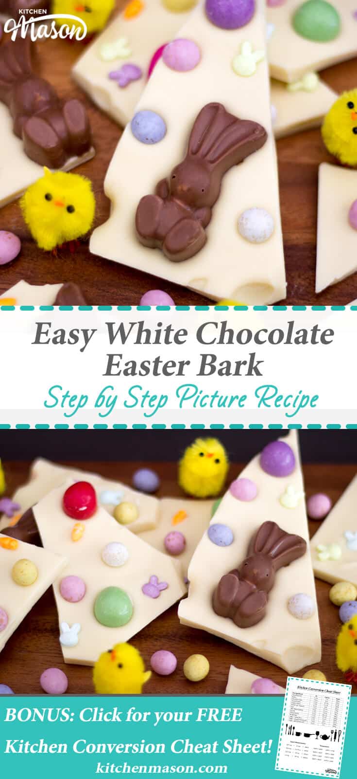 White Chocolate Easter Bark | No Bake | Easy | Eggs | Malteser Bunnies